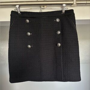 White House Black Market Black Textured Mini/Pencil Skirt